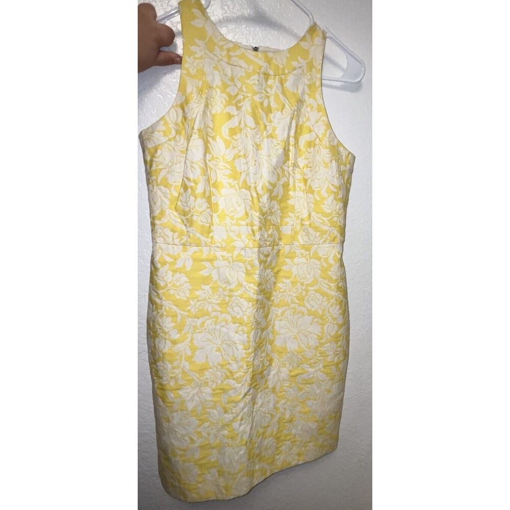 NWT Ann Taylor Petite Size 8P Dress Sleeveless Yellow White Floral Summer Spring - Picture 4 of 7